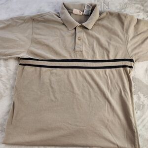 Vintage Faded Glory Men’s Shirt L Striped Quarter Button Pullover 90s Y2K